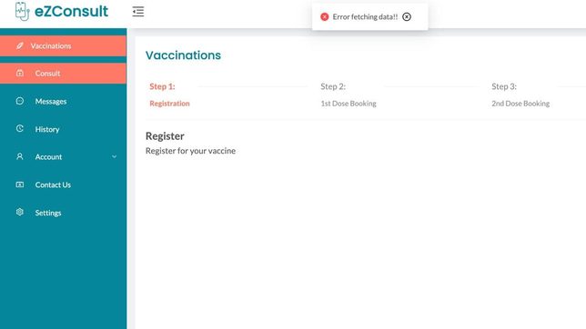 eZConsult website chokes after QC opens slots for A4 vaccinations