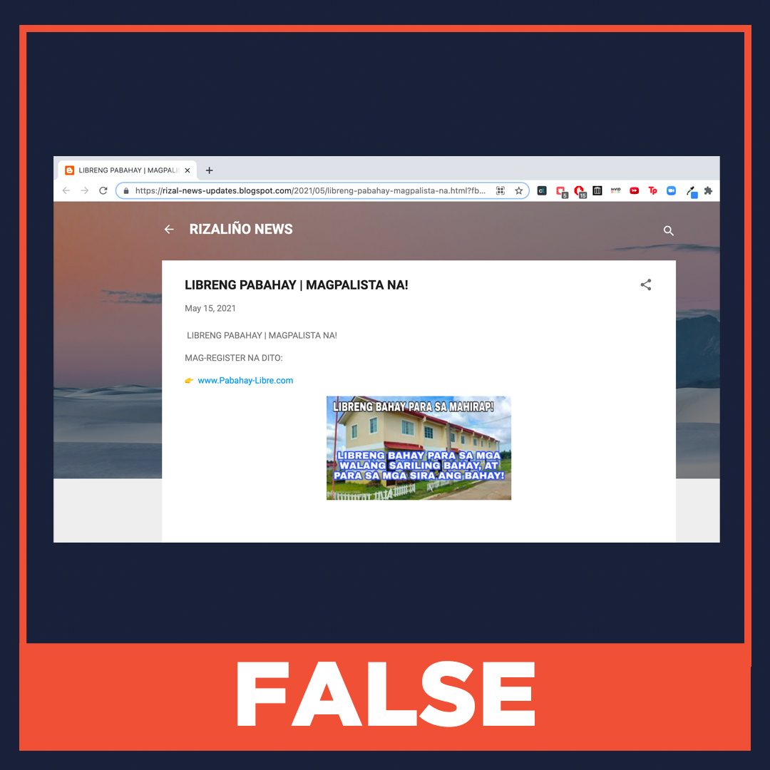 FALSE: Website gives free housing for the poor