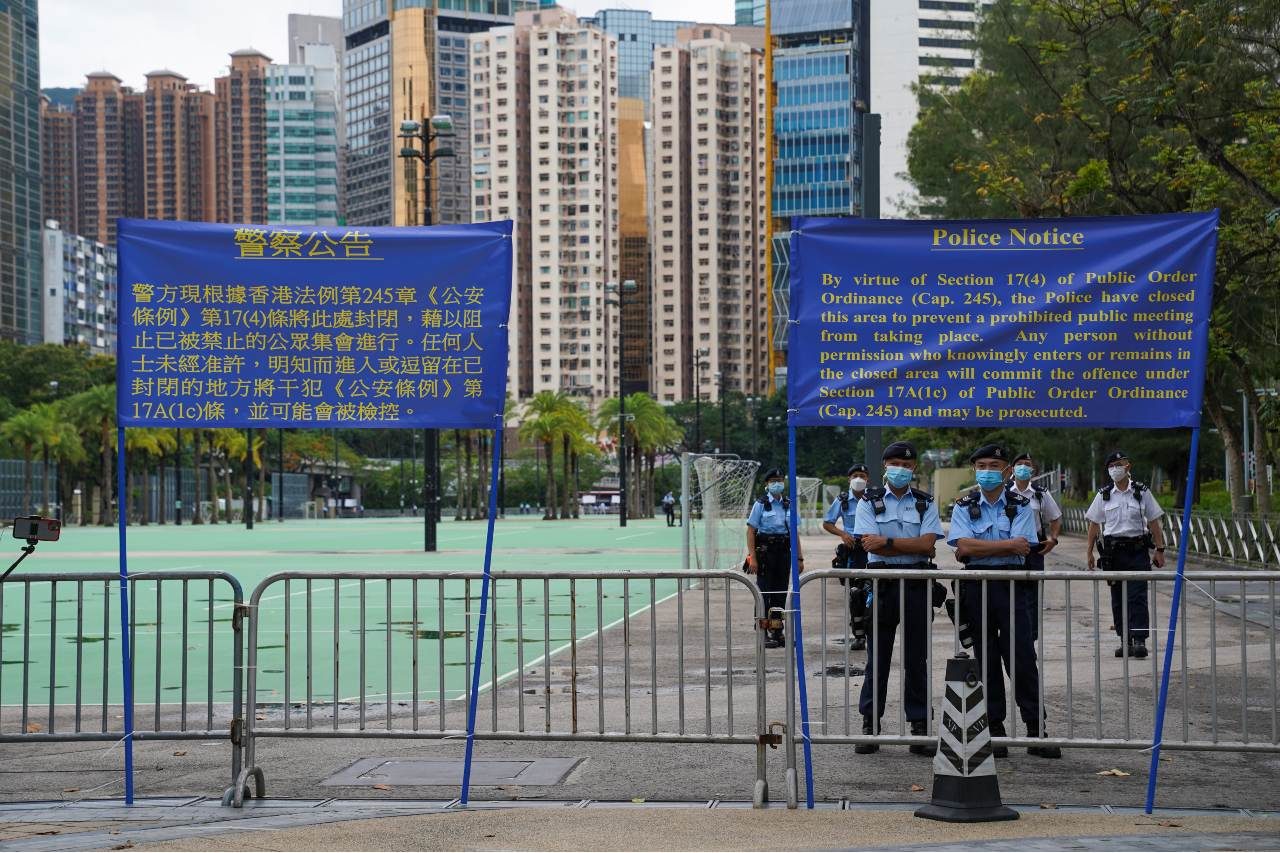 Hong Kong locks down Tiananmen vigil park amid tight security, arrests organizer