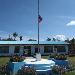 LOOK: Pag-asa Island in West PH Sea flies flag at half-mast for Aquino