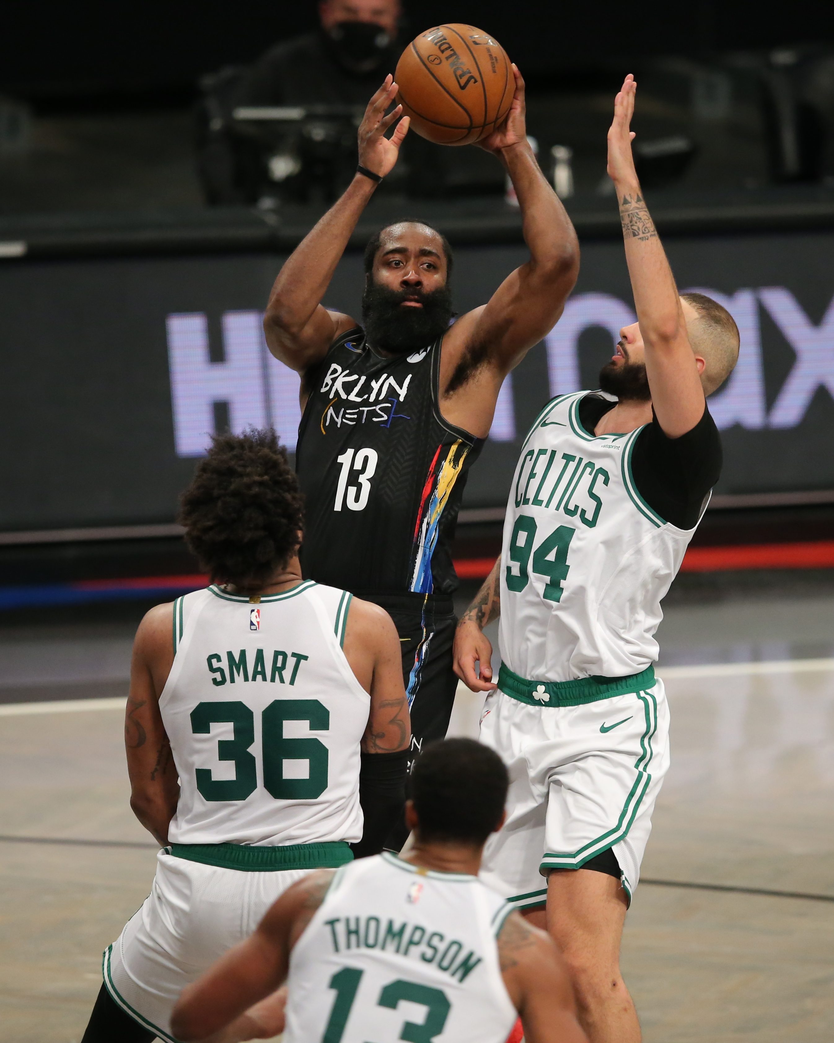 James Harden drops triple-double as Nets close out Celtics series