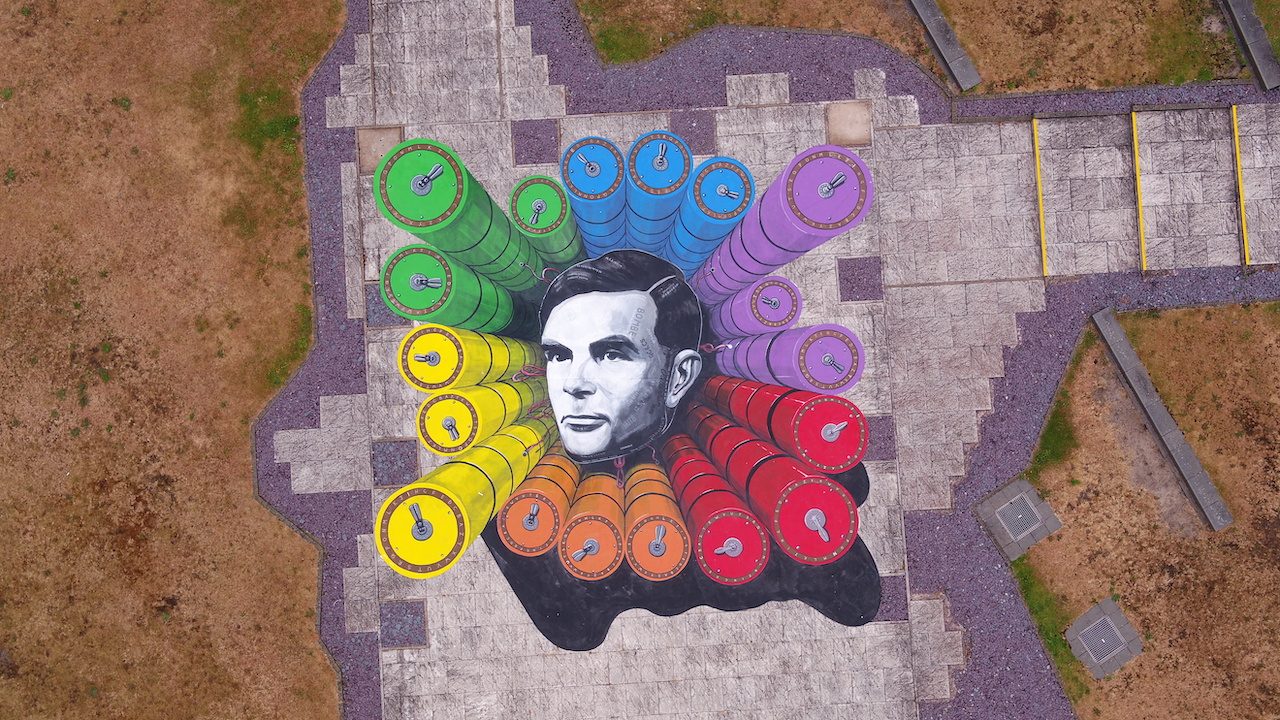 Britain’s spy agency honors codebreaker Turing in giant artwork