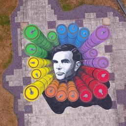 Britain’s spy agency honors codebreaker Turing in giant artwork