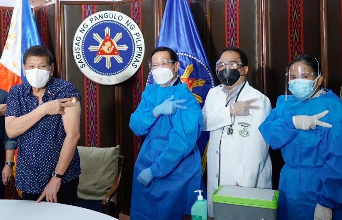 Duterte gets 2nd dose of Sinopharm COVID-19 vaccine