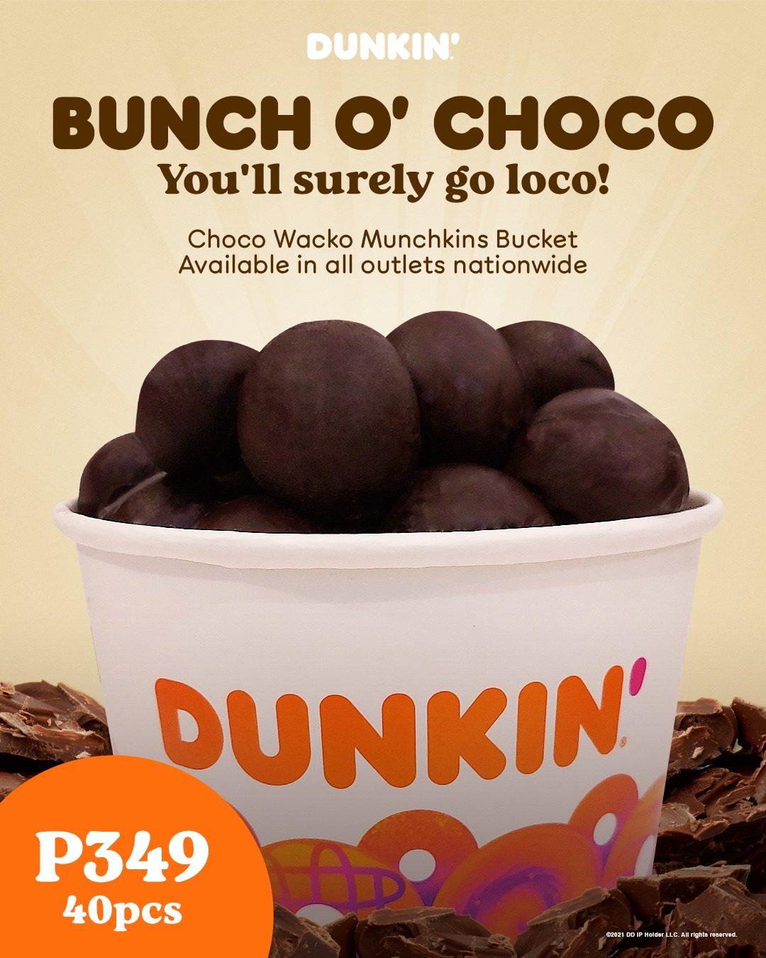Dunkin’ choco wacko munchkins now available in buckets