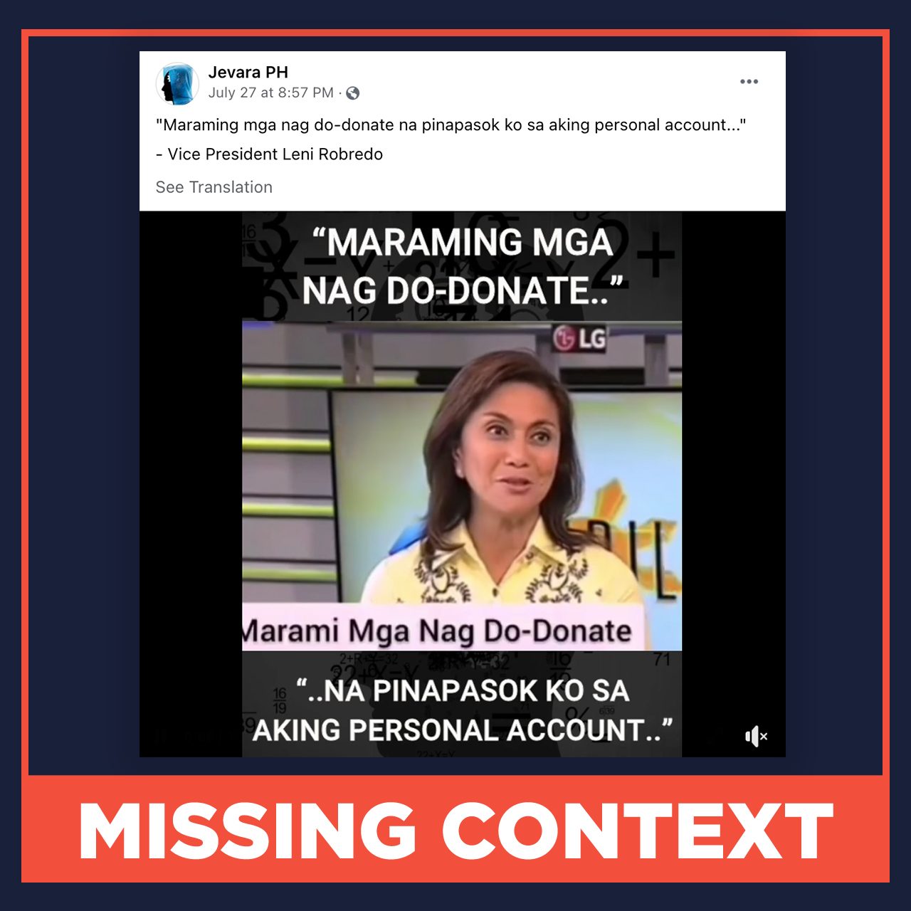 MISSING CONTEXT: Robredo committed election violation with 2016 campaign funds