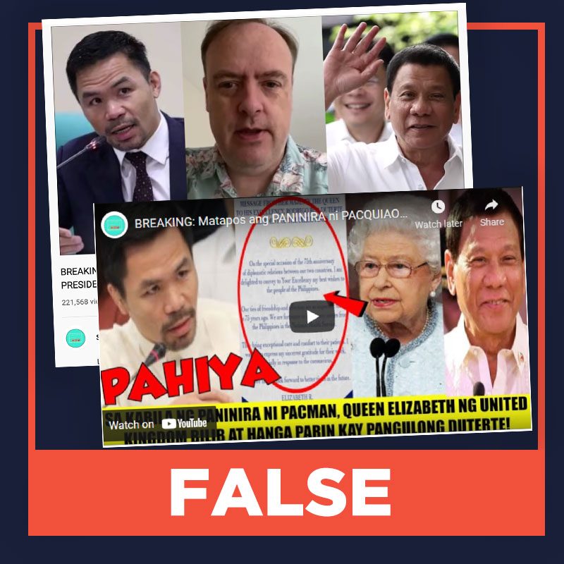 FALSE: Queen Elizabeth II impressed by Duterte’s good governance