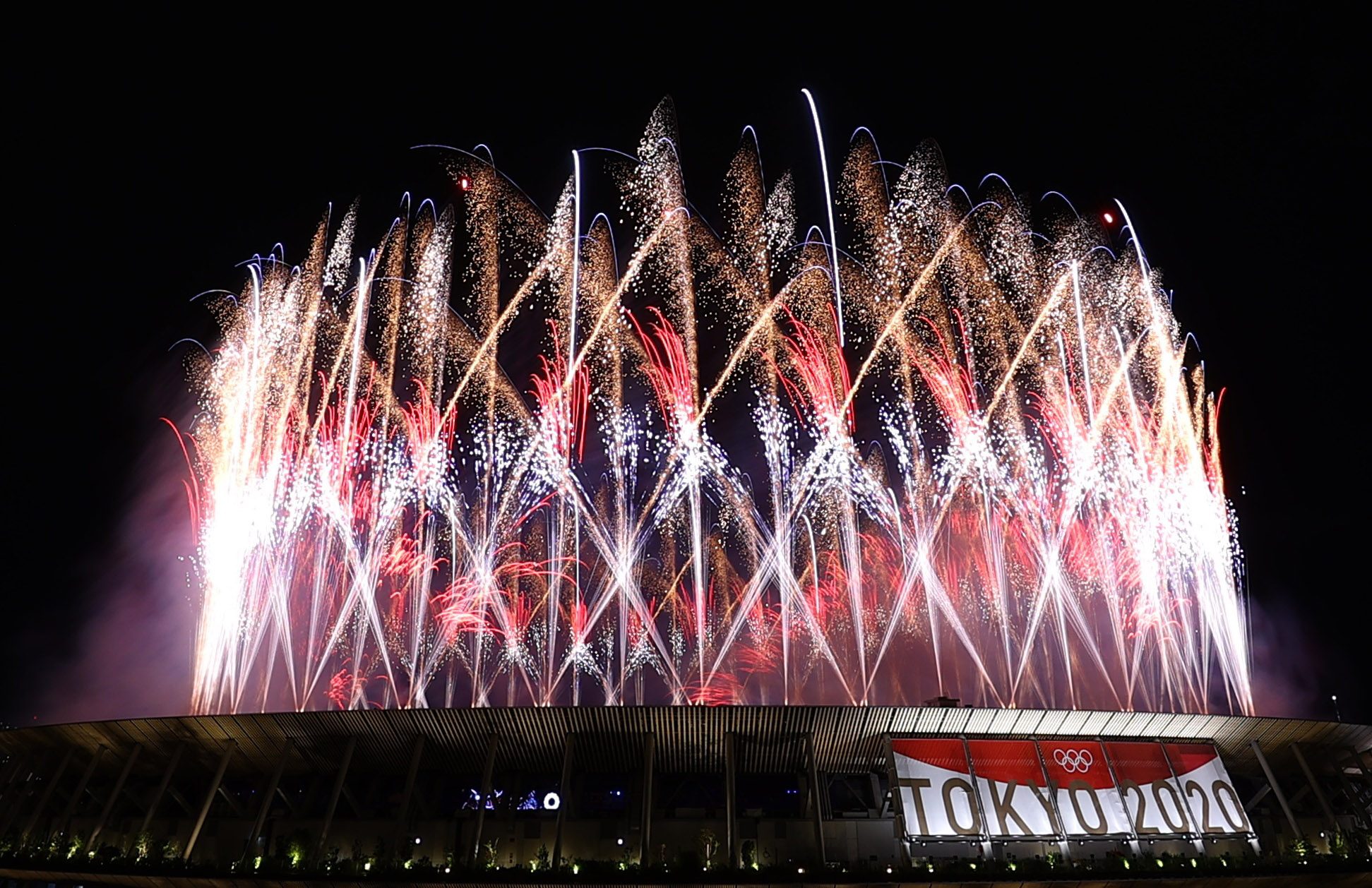 Fireworks get Tokyo’s no-frills opening ceremony underway