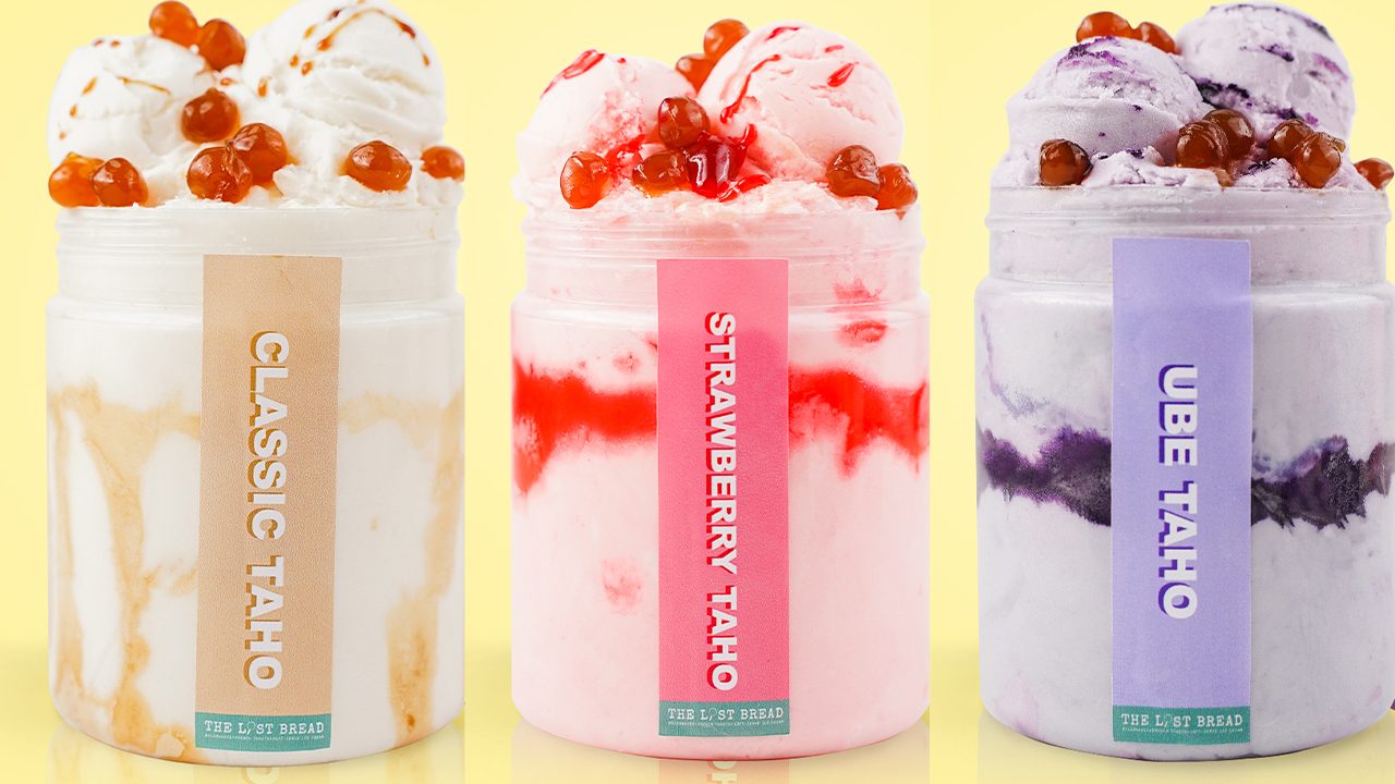 Try taho ice cream in strawberry, ube flavors by this local shop