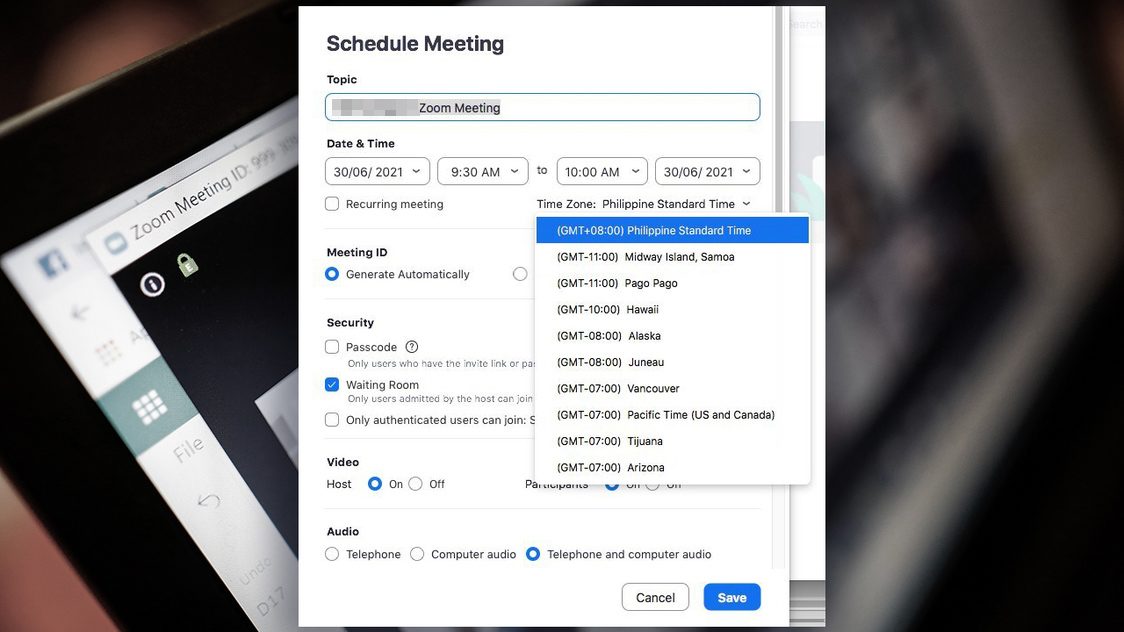 Zoom adds Philippine Standard Time as an option after person’s request