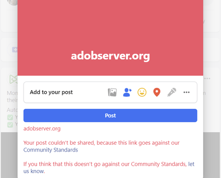 Facebook blocks ‘Ad Observer’ website from being shared on the platform