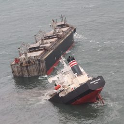Ship sailing under Panama flag runs aground in northern Japan, splits in 2