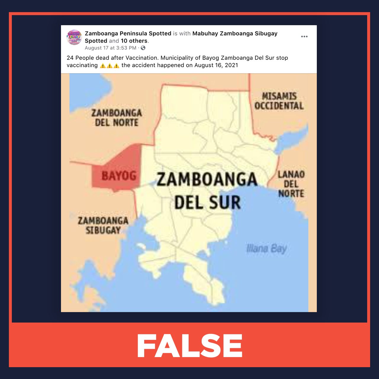 FALSE: 24 people die after vaccination in Zamboanga del Sur town