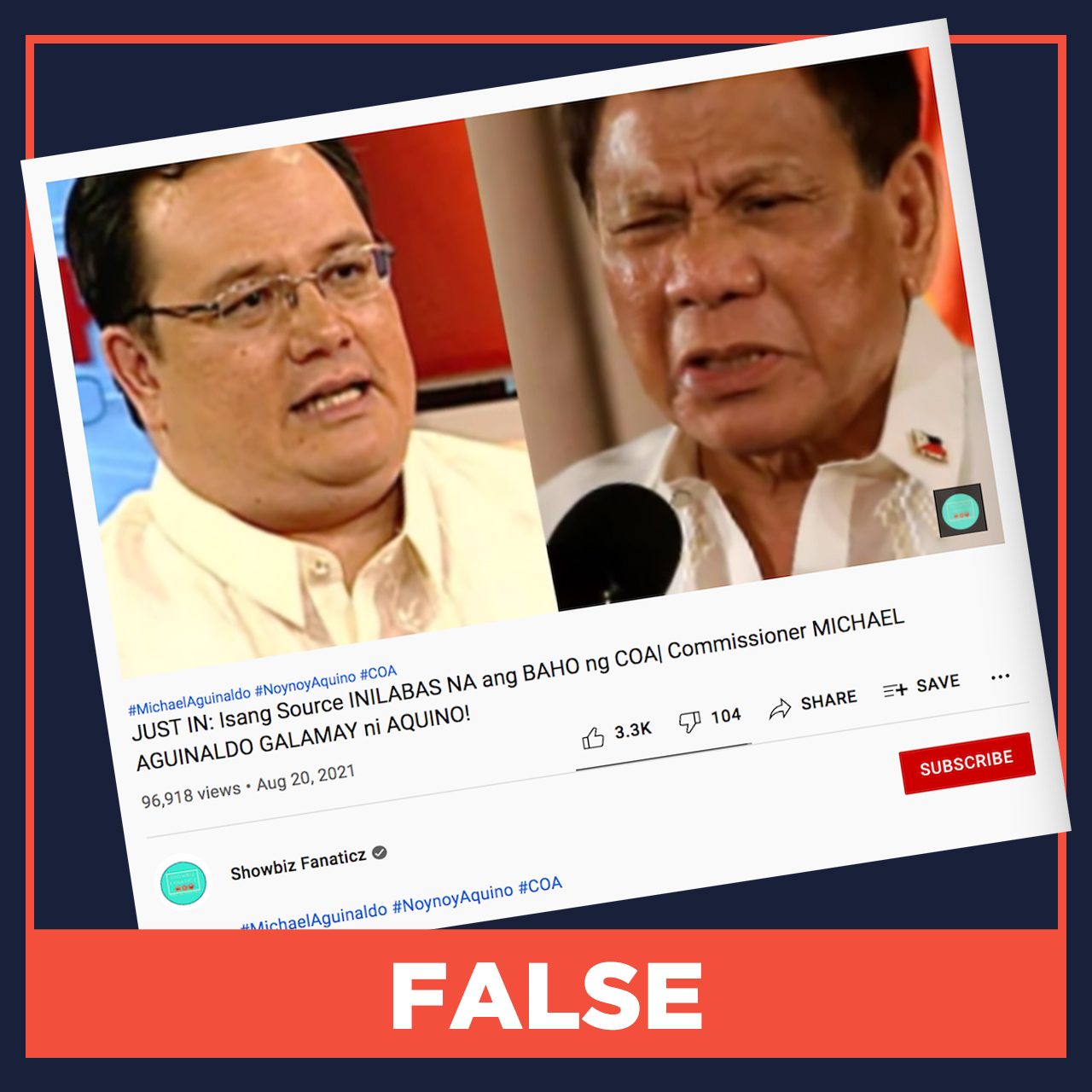 FALSE: COA chairman uses audit reports to defame Duterte administration