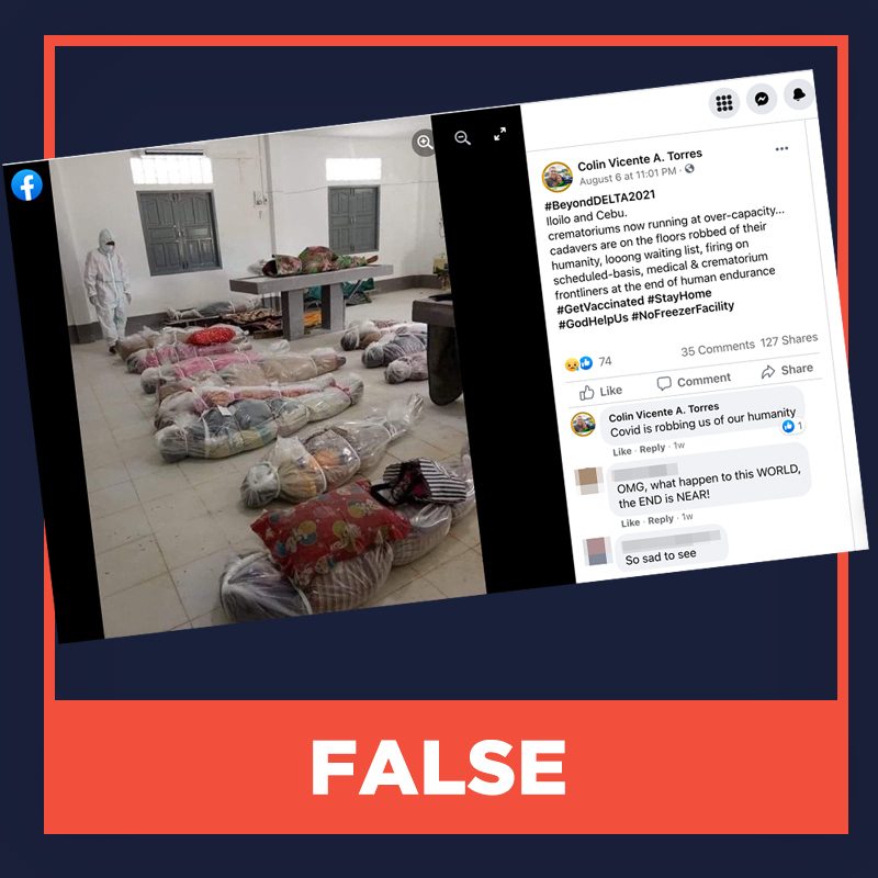 FALSE: Photo shows cadavers in crematorium in Iloilo, Cebu