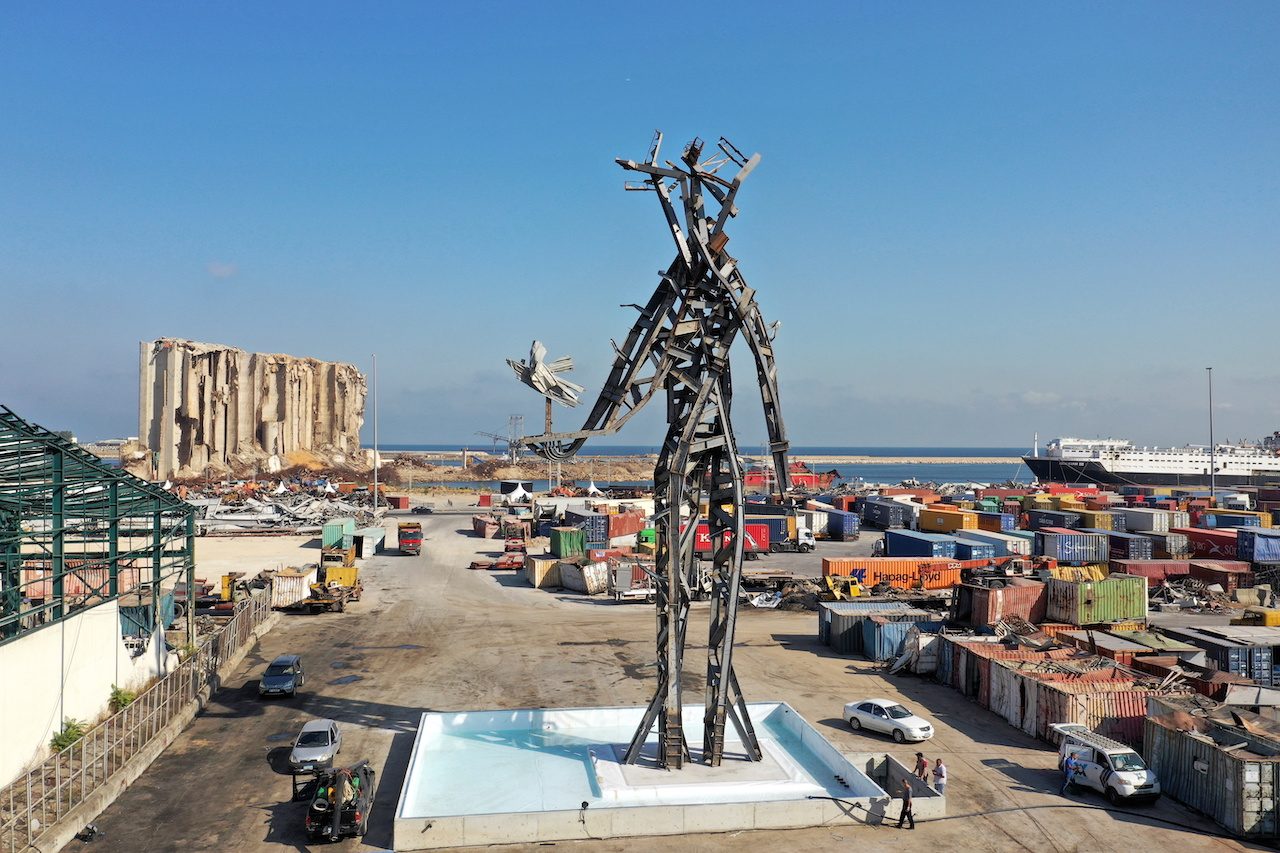 Memorial sculpture at Beirut port blast site draws mixed reviews