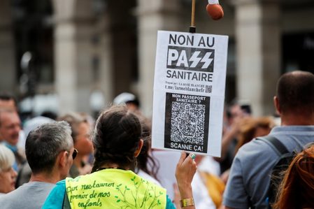 Protesters in France denounce COVID-19 health pass rules for fourth weekend