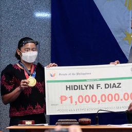 Filipino Olympic medalists receive Senate Medal of Excellence, cash bonuses