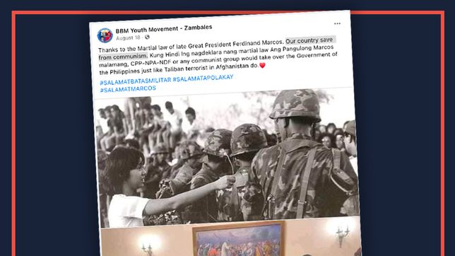 HINDI TOTOO: Iniligtas ng Batas Militar ni Marcos ang Filipinas mula sa CPP-NPA-NDF