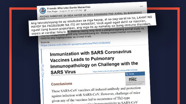 FALSE: Animals in 2012 SARS-CoV vaccine study died of side effects, various diseases