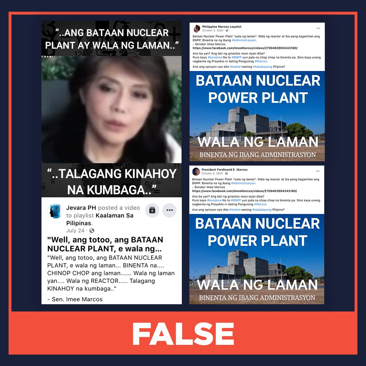 FALSE: Bataan Nuclear Power Plant equipment is missing