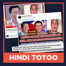 HINDI TOTOO: Ikinakampanya na ni Sara Duterte ang Marcos-Duterte para sa susunod na halalan