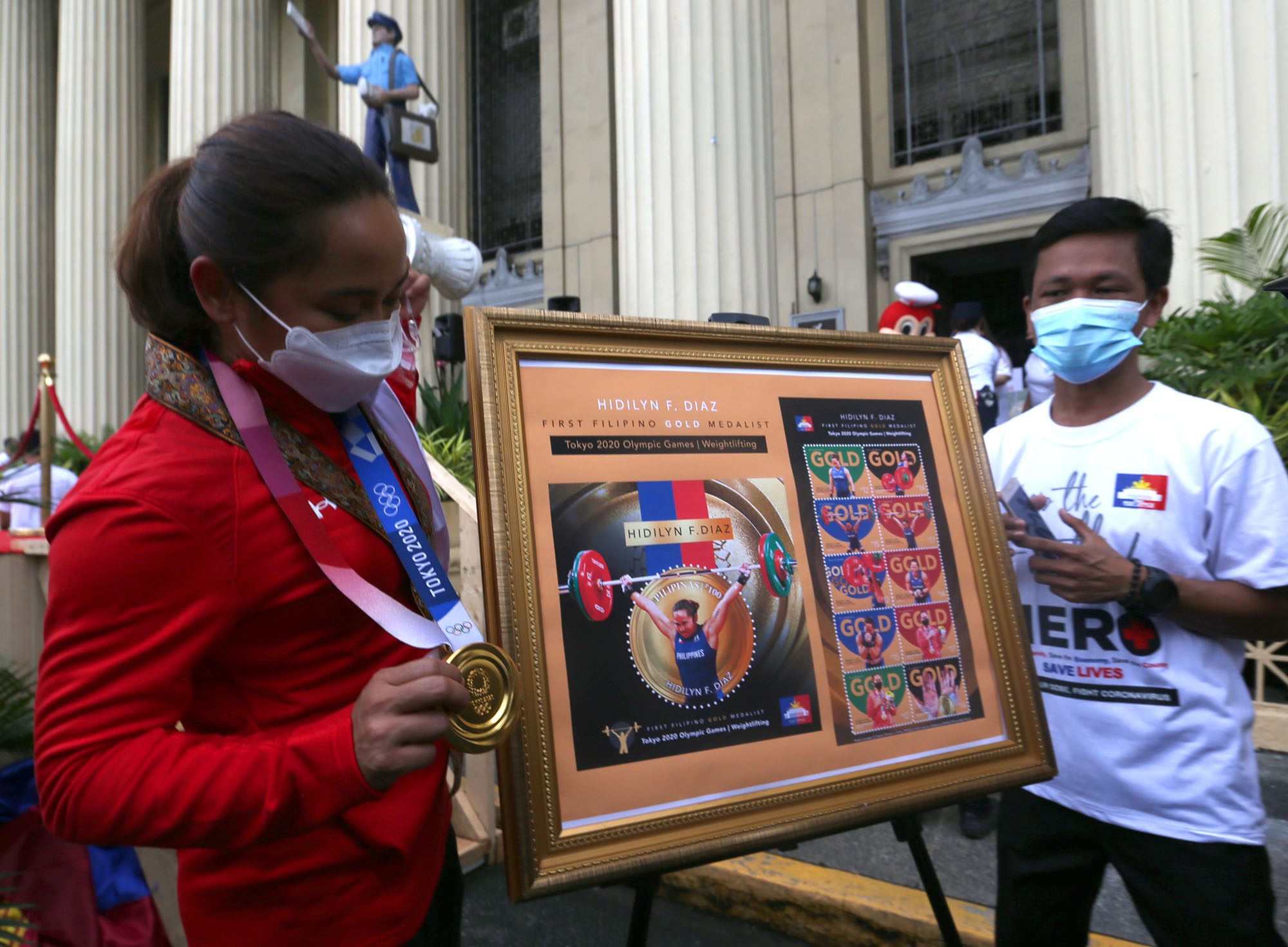 Hidilyn Diaz, Olympic medalists featured on commemorative stamps