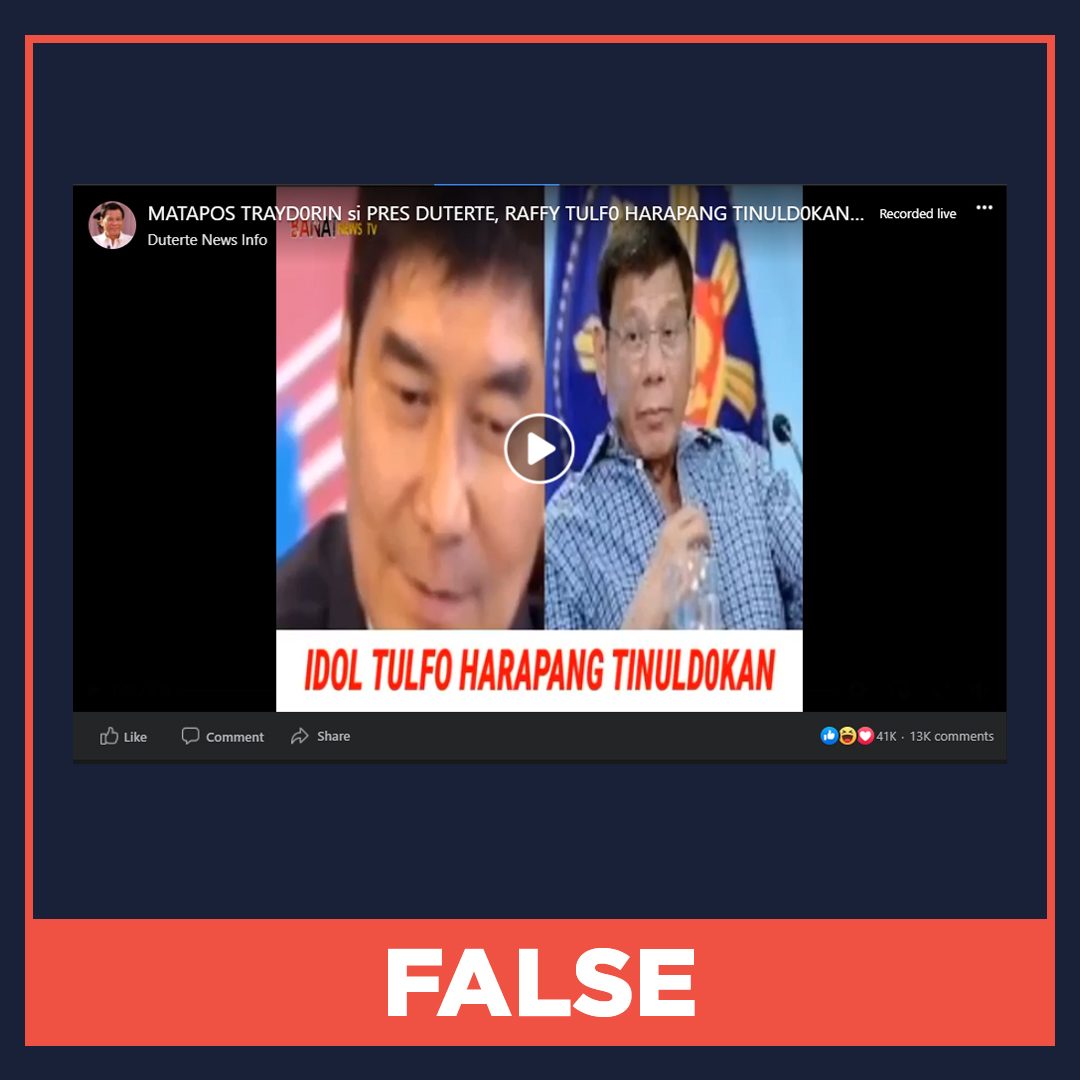 FALSE: Raffy Tulfo’s license revoked