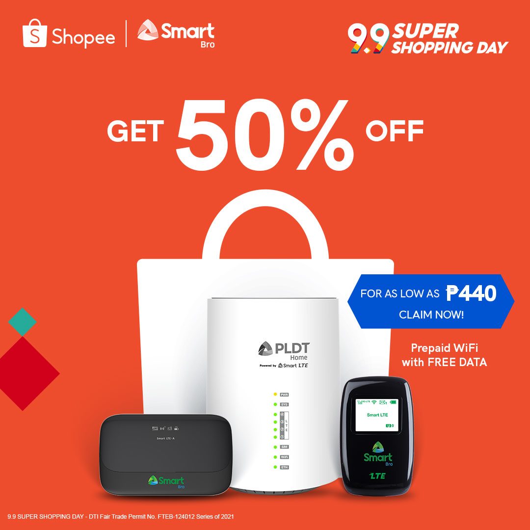 Get up to 50% off on Smart Bro devices at Shopee’s 9.9 sale