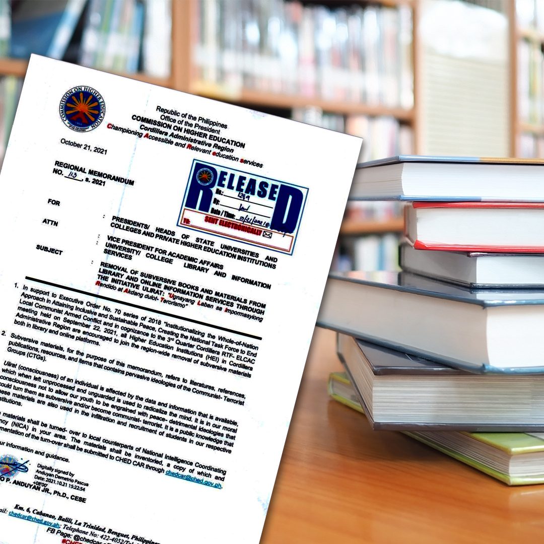 CHED-Cordillera asks schools to rid libraries of ‘subversive’ materials