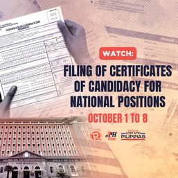 WATCH: Filing of certificates of candidacy for national positions – October 1 to 8