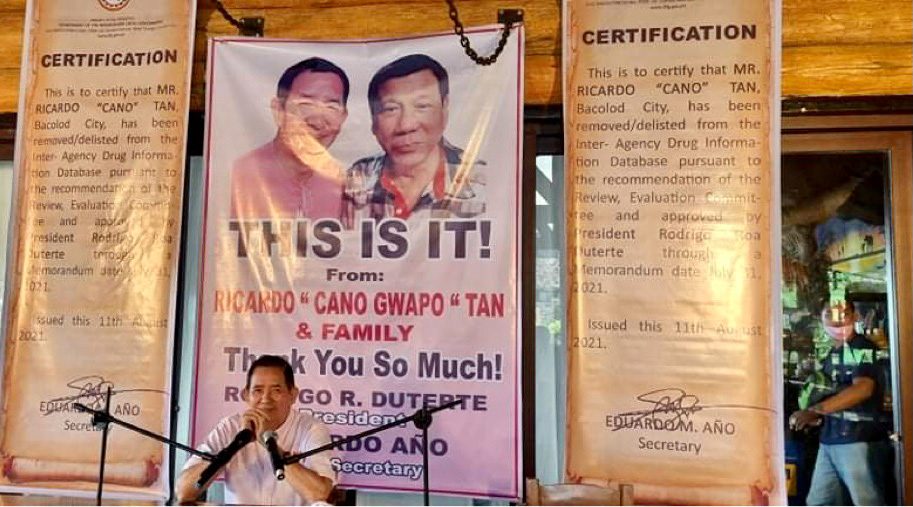Bacolod council bet thanks Duterte  for clearing him of illegal drug links