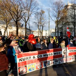 Thousands protest in Vienna against COVID restrictions before lockdown