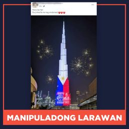 MANIPULADONG LARAWAN: Inendoso si Bongbong Marcos sa Burj Khalifa