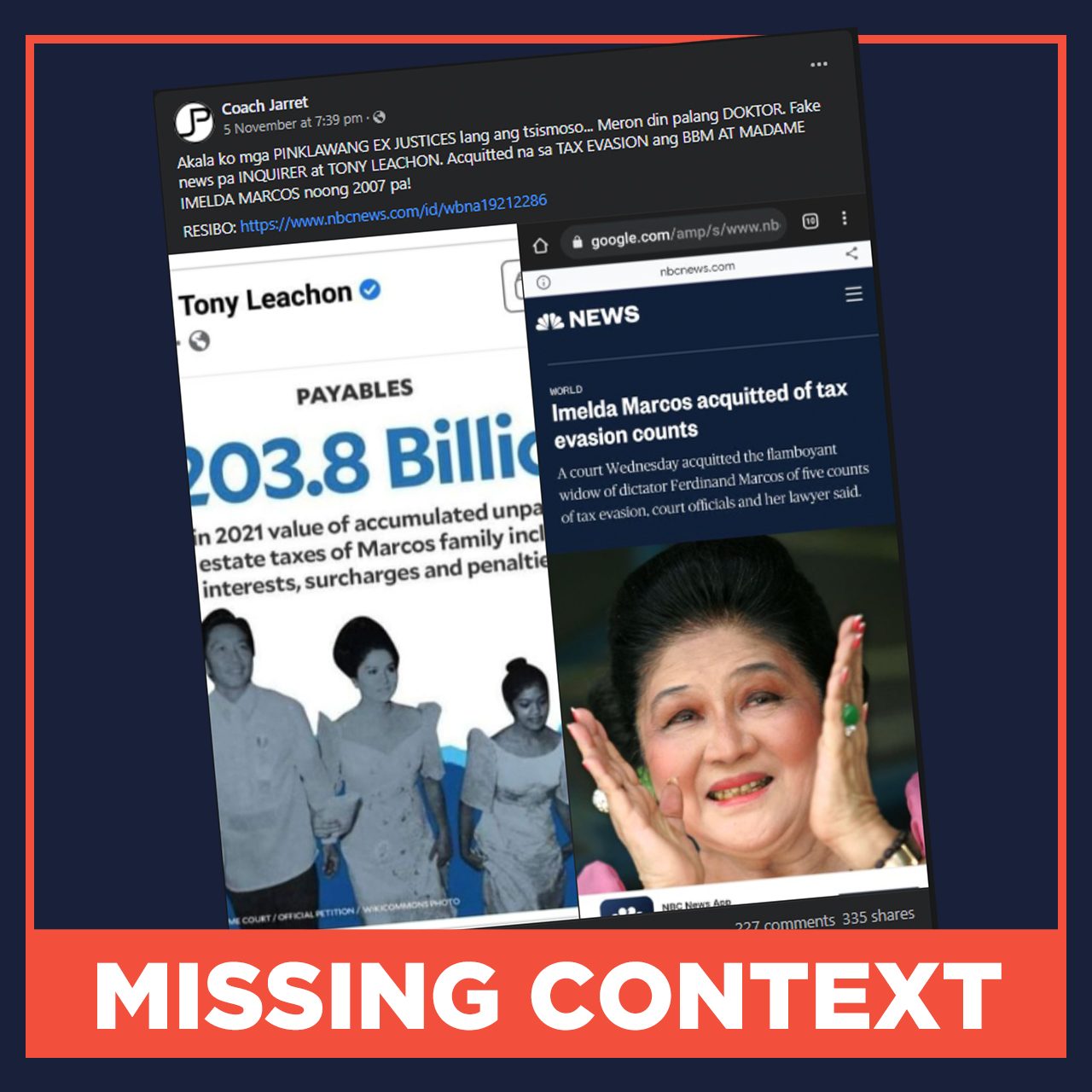 MISSING CONTEXT: Bongbong, Imelda Marcos acquitted of tax evasion