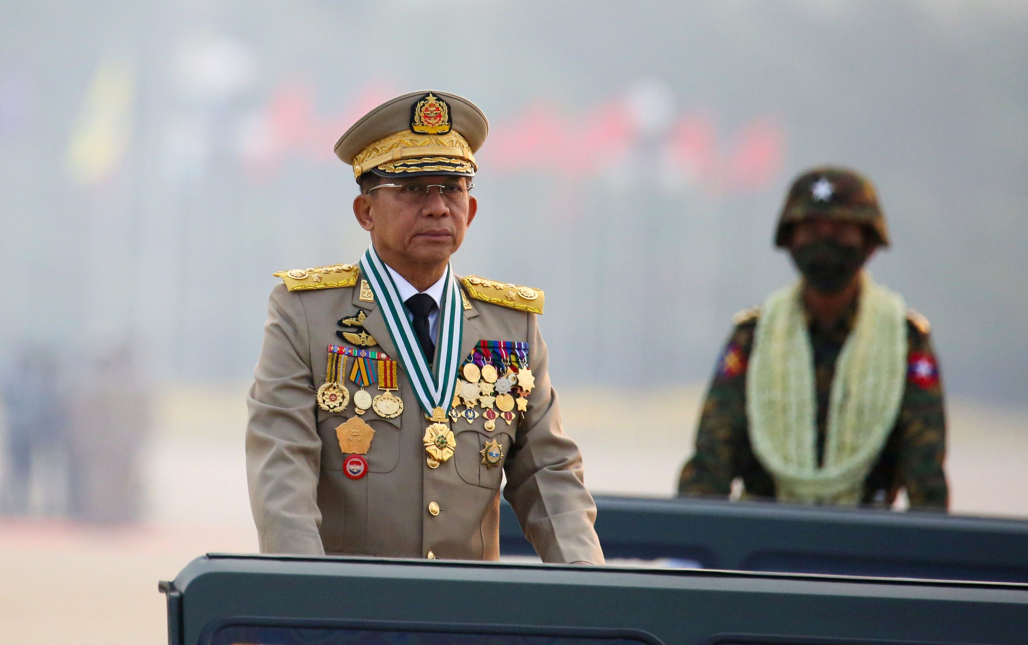 Myanmar junta holds parade on major holiday, announces prisoner amnesty