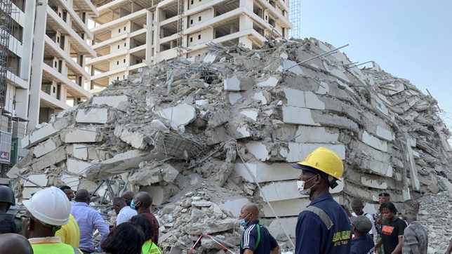 6 die, scores feared missing in Nigeria after collapse of high-rise