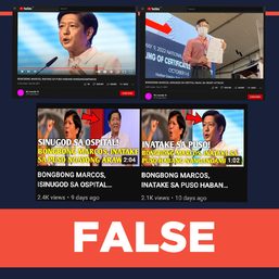 FALSE: Bongbong Marcos suffers a heart attack on December 20, 2021