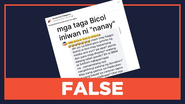 FALSE: Robredo didn’t give aid to Odette victims in Bohol