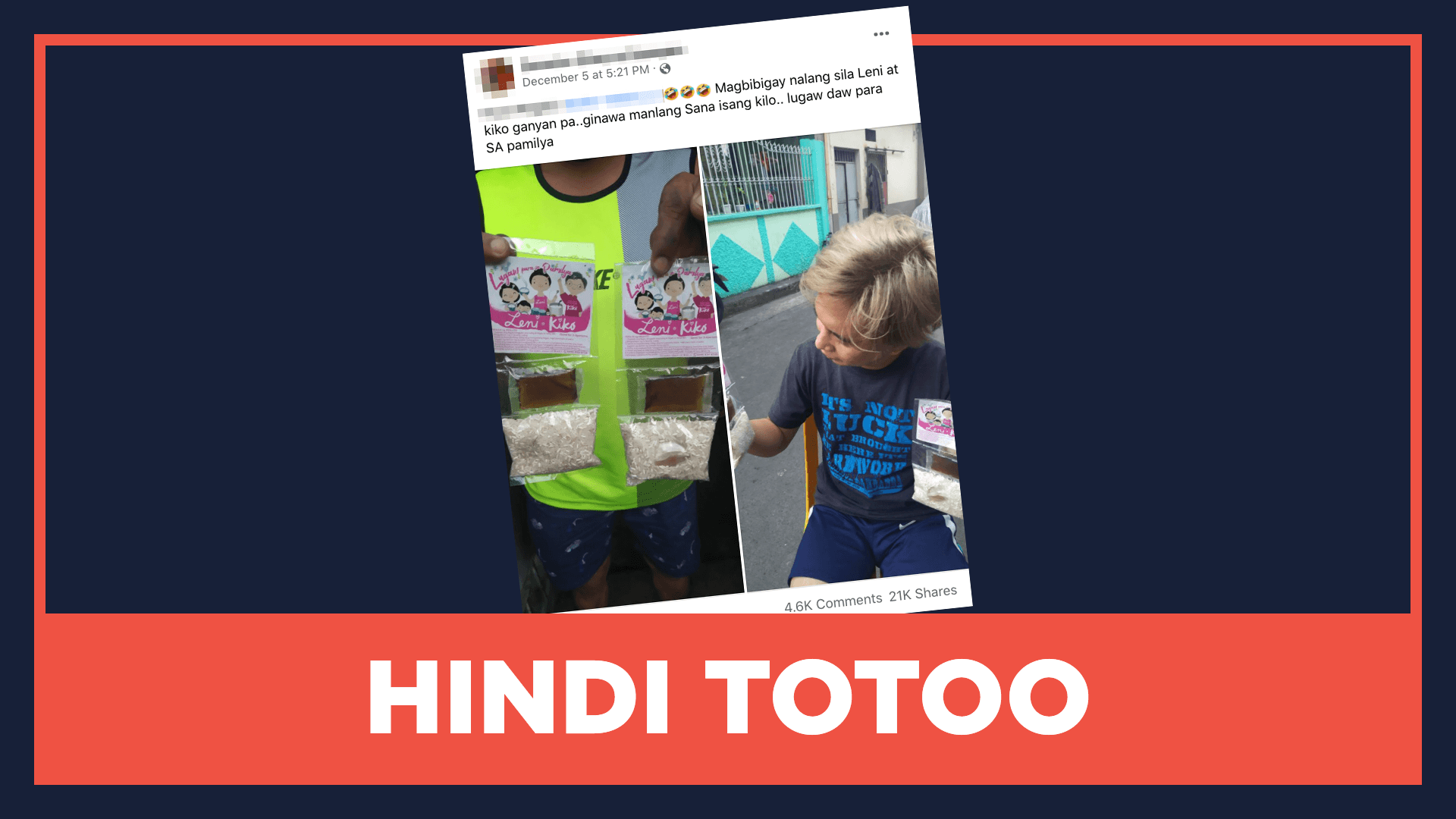 HINDI TOTOO: Namigay sina Robredo at Pangilinan ng Lugaw Kits