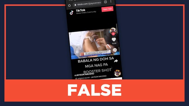 FALSE: COVID-19 booster shots are not authorized in the Philippines