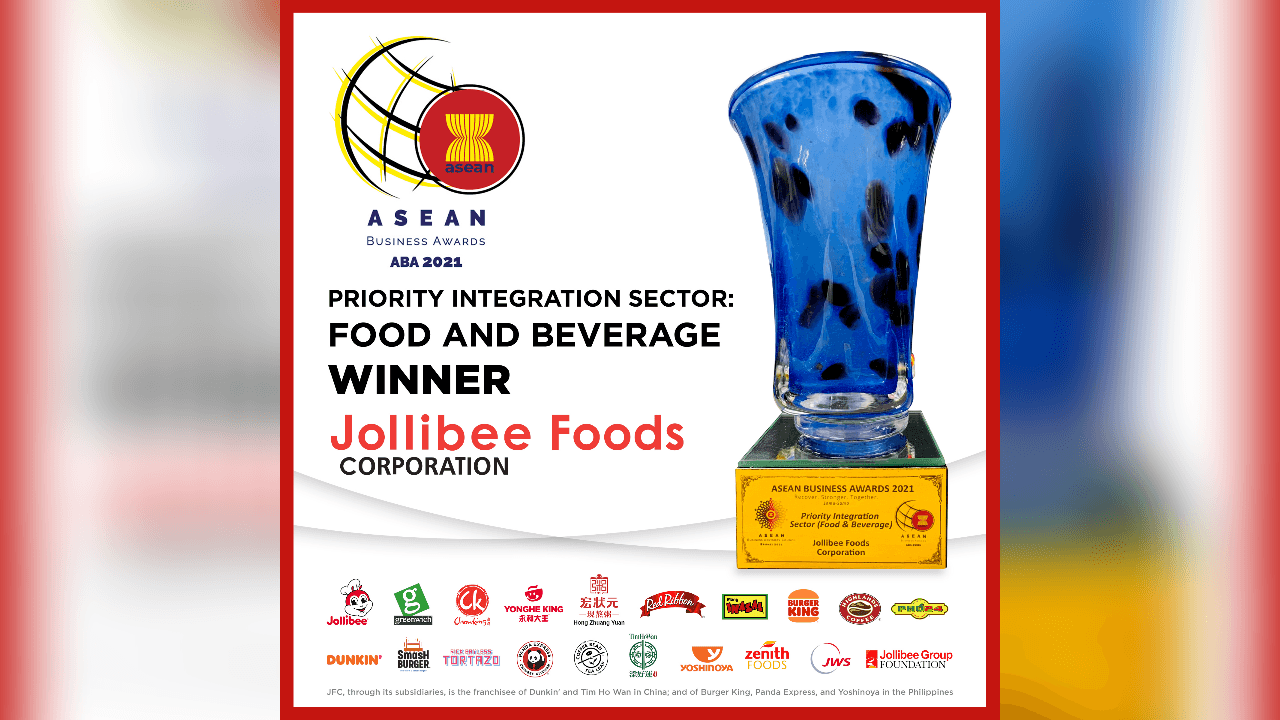 Jollibee Group recognized for Outstanding Performance at ASEAN Business Awards 2021