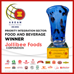 Jollibee Group recognized for Outstanding Performance at ASEAN Business Awards 2021