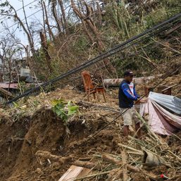 A month after Typhoon Odette, Dinagat governor still lives in tent