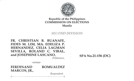 FULL TEXT: Comelec 2nd division dismisses petition to cancel Marcos Jr.’s candidacy