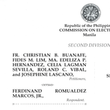 FULL TEXT: Comelec 2nd division dismisses petition to cancel Marcos Jr.’s candidacy