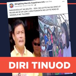 FALSE: Southern Leyte governor says Robredo visited the province for photo ops