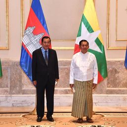 Cambodia PM meets Myanmar junta chief as visit sparks protests