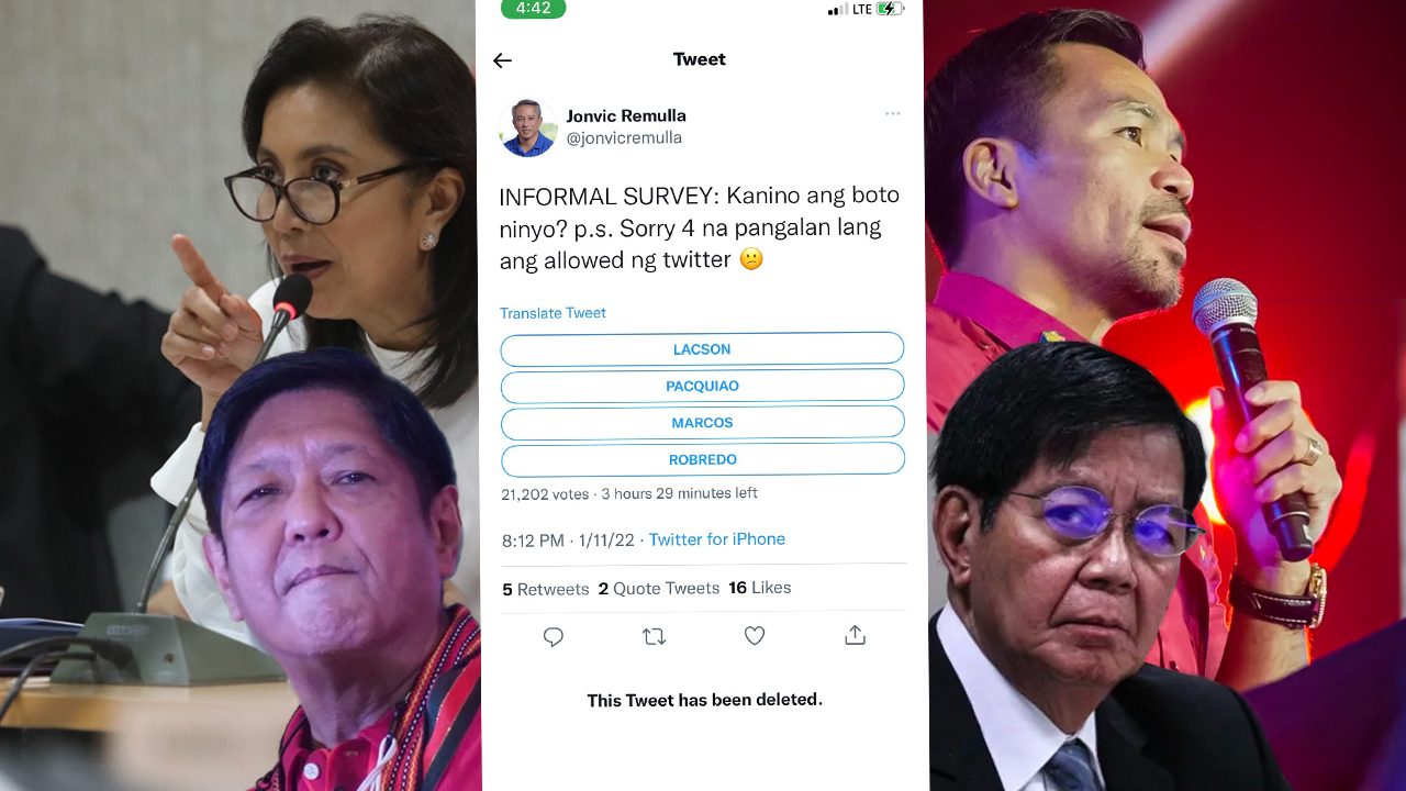 Oops! Cavite gov deletes ‘informal survey’ on presidential bets – ‘honest mistake’