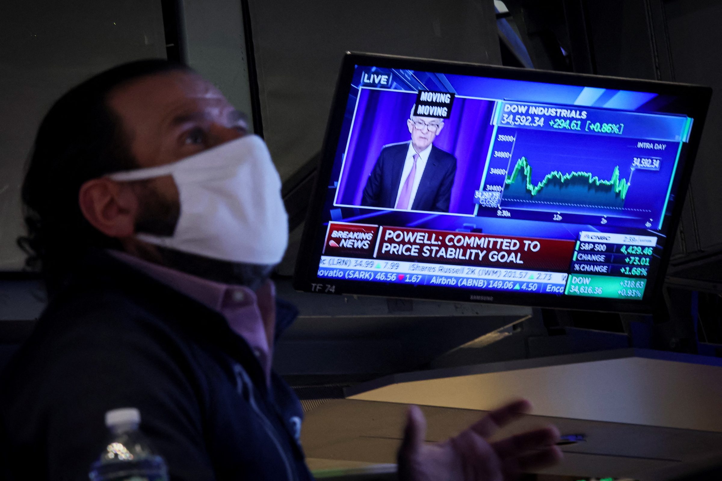 Stocks shed gains, Treasury yields jump as Fed signals rate hikes could come ‘soon’